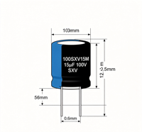 Peralatan Audio Kapasitor Tahan Lama 100SXV15M Radial 10x12.5mm 100V