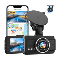Caméra embarquée 4K de 3 pouces avec WiFi GPS, DVR de voiture double objectif Full HD avec 170° °   Vision nocturne grand angle pour l'enregistrement de conduite, CE FCC RoHS