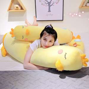Almohada de cuerpo de felpa de pollo <span class=keywords><strong>amarillo</strong></span> largo, cojín grande y cómodo, regalos gigantes para niñas, novia, abrazo, sueño - Product Image 5