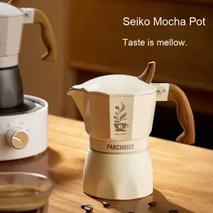 Cafeteira Moka Italiana Clássica de 150ml para Café Expresso com Válvula Única Mini Conjunto de Alumínio para Preparo Manual Portátil e Doméstico - Product Image 2