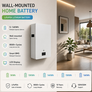 แบตเตอรี่เก็บพลังงานแสงอาทิตย์สำหรับใช้ในบ้านแบบติดผนัง 51.2V 15kWh 16kWh LiFePO4 ชาร์จซ้ำได้ อายุการใช้งานยาวนาน 8000 รอบ - Product Image 1