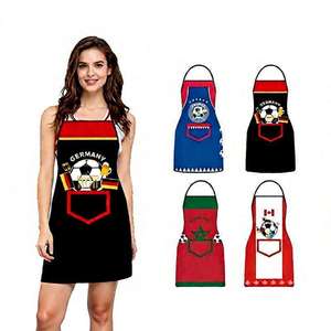 Delantal de Poliéster 100% Impermeable y Antipolvo con Diseño Nuevo, para Fanáticos del Fútbol, con Banderas Nacionales Impresas y Logotipo Personalizado, Venta al Por Mayor - Product Image 1