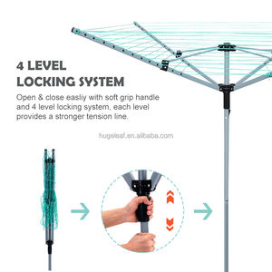 Tendedero Plegable de 4 Brazos para Jardín, Tendedero Giratorio para Exteriores con Estaca Metálica para el Suelo, Tendedero para <span class=keywords><strong>Ropa</strong></span> - Product Image 3