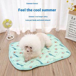 Großhandel Sommer Kühlung Haustier Eis Seide Isomatte Atmungsaktive Faser Katze Hund Zwinger Zwinger Coole Haustier Matte Silikon Bett matte Reisen - Product Image 3