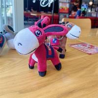 2024 Usine Directe Personnalisé En Peluche Rouge Âne Pendentif En Gros Pas Cher Animal En Peluche Doux Mini Jouet En Peluche Âne Porte-clés