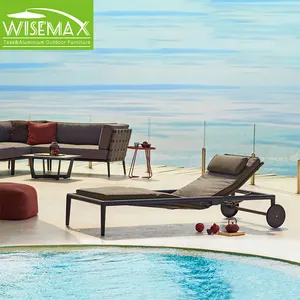 WISEMAX家具意大利户外日光浴躺椅铝防水织物泳池边躺椅别墅露台躺椅