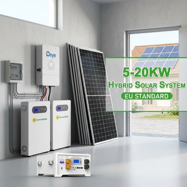 Complete 10Kw Hybrid Inverter 5Kva 8Kw 48V on Off Grid With Solar Panels Kit and Batteries Full Package Power System for Home