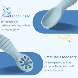 Cuchara de Silicona Libre de BPA para Bebés, Cuchara para Introducción de Alimentos, Cuchara de Silicona Suave para el Aprendizaje de la Alimentación - Product Image 6
