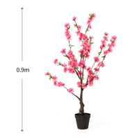 Künstlicher Pfirsichblütenbaum für Hochzeiten und Hotelfeiern, Großer Dekorativer Baum für Innen/Außen, Freistehende PVC-Seidenblumen
