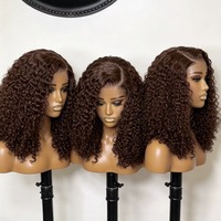 Perruque synthétique Euro-Américaine à capuchon intégral pour femmes - Noire, petite, bouclée, courte, style afro