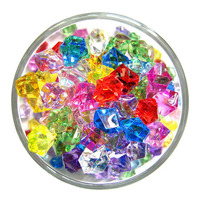 Blauw Roze Rood Oranje Groen Geel Paars Ijs Rotsen Diamant Kristallen Helder Nep Gekleurd Plastic Acryl Ijsblokje