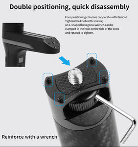 Empuñadura de Fibra de Carbono con Adaptador de Montaje de Zapata Fría de 1/4" para Estabilizador Zhiyun <span class=keywords><strong>WEEBILL</strong></span> S <span class=keywords><strong>LAB</strong></span>, Soporte para Monitor y Micrófono - Product Image 6