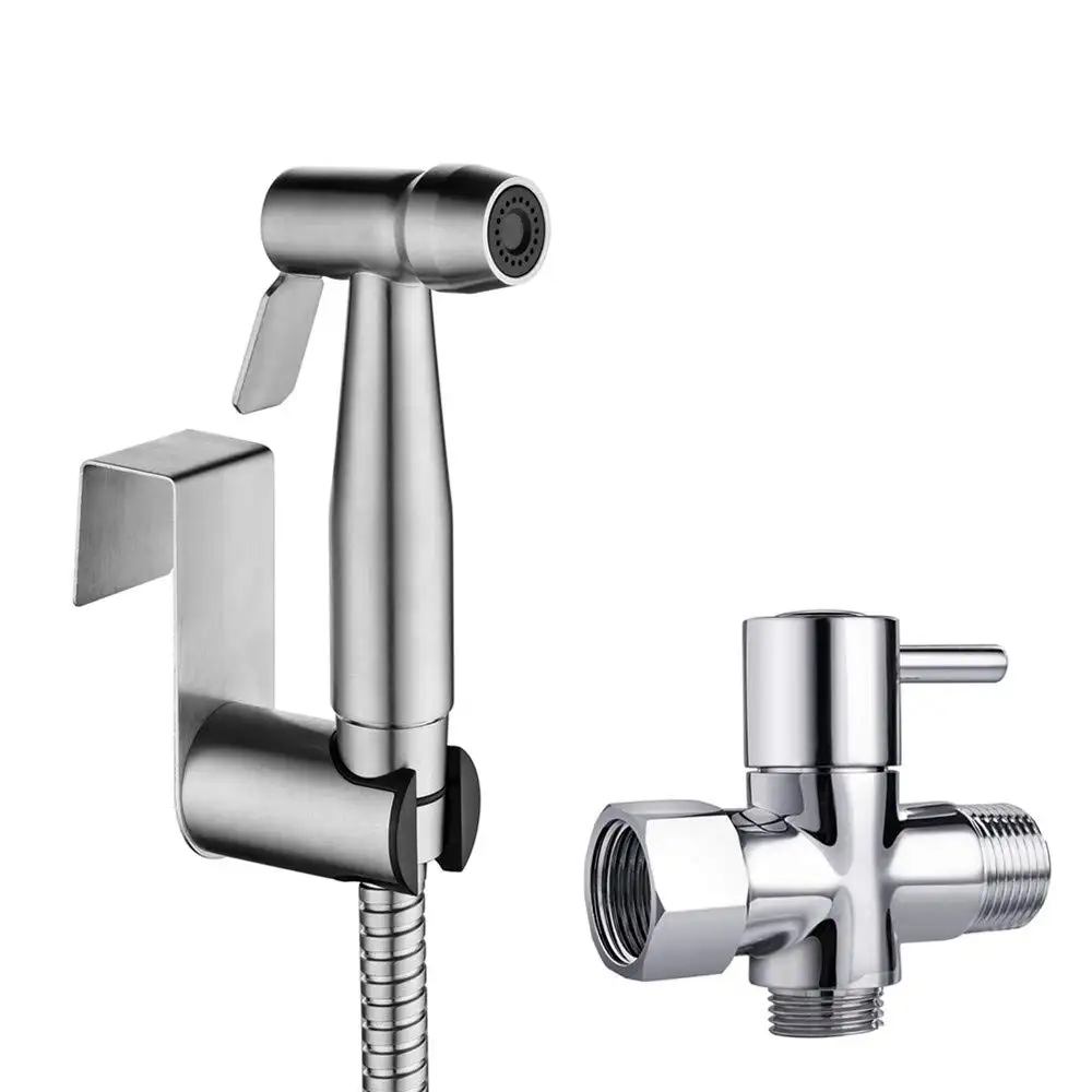 Handheld Bidet Sprayer for Toilet Attachment-Hand Held Bidet Shower Set in Bathroom-Stainless Steel Muslim Shower