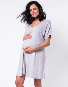 Pyjama de <span class=keywords><strong>maternité</strong></span> en Viscose souple et extensible, grande taille, col en V, femme de nuit, vêtements de soins infirmiers - Product Image 1