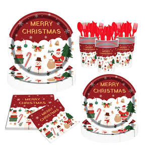 Juego <span class=keywords><strong>de</strong></span> Decoración Desechable con Temática <span class=keywords><strong>de</strong></span> Árbol <span class=keywords><strong>de</strong></span> Navidad, Kit Completo <span class=keywords><strong>de</strong></span> Vajilla <span class=keywords><strong>de</strong></span> Papel, Artículos para Fiestas Navideñas - Product Image 6