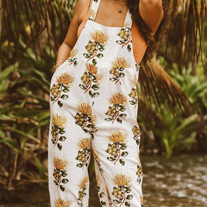 Combinaison ample à cordon de serrage, imprimé plage, design de haute qualité, en rayonne douce personnalisée, style Aloha - Product Image 3