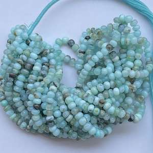 Chaîne de perles rondes lisses en opale bleue naturelle du Pérou, 4 mm et 6 mm, certifiées IGI, pierres semi-précieuses, prix de gros - Product Image 2