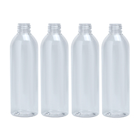 Bouteille en plastique transparente de 250 ml (8 oz) avec logo personnalisé, vide, pour shampoing, après-shampoing, lotion corporelle, savon liquide pour les mains, avec bouchon pompe doré
