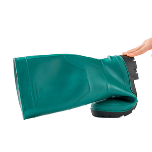 Stivali da <span class=keywords><strong>pioggia</strong></span> di sicurezza portatili in PVC stile senza punta in acciaio italia RB108 stivali al ginocchio in gomma su misura 1.8-2kg CE EN 20347 - Product Image 4