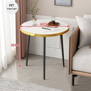 Mesa Auxiliar Redonda de Metal Gris Nórdico <span class=keywords><strong>para</strong></span> Sala de Estar, Mesa Auxiliar Simple <span class=keywords><strong>para</strong></span> Sofá, Mesa Auxiliar de Esquina <span class=keywords><strong>para</strong></span> Cama con Almacenamiento - Product Image 2