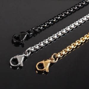 <span class=keywords><strong>Collar</strong></span> Rolo Cadena de acero inoxidable en oro de 18K Accesorio de perla Sieraden Color Cuerda Cadena Halskette para hombres Mujeres <span class=keywords><strong>Collar</strong></span> - Product Image 3