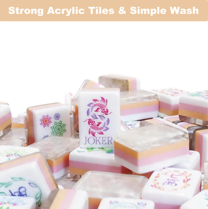 Style <span class=keywords><strong>Sunday</strong></span> <span class=keywords><strong>Morning</strong></span>, tuiles de mahjong professionnelles en lotus blanc à 4 couches, grande taille, tuiles de mahjong traditionnelles - Product Image 4