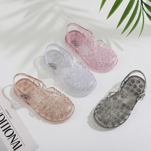 Sandali Estivi per <span class=keywords><strong>Bambini</strong></span> con Cinturini a Fibbia, Trasparenti, in PVC, con Suola Piatta, Traforati, Versatili, Stile Jelly, per Esterni - Product Image 3