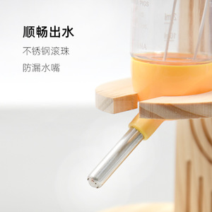 Soporte para botella de agua de madera maciza, altura ajustable para mascotas, material de pino, diseño minimalista - Product Image 2