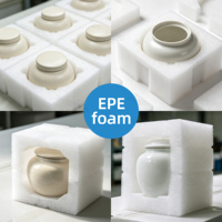 Insert en mousse EPE découpé sur mesure, emballage protecteur antichoc, doublure en mousse EPE perlée pour le transport et le stockage de pots en céramique