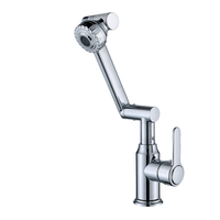 Robinet de lavabo pivotant à 1080 degrés, sans gouttelettes, chaud/froid, moderne, chromé, pour salle de bain, montage sur comptoir, installation facile