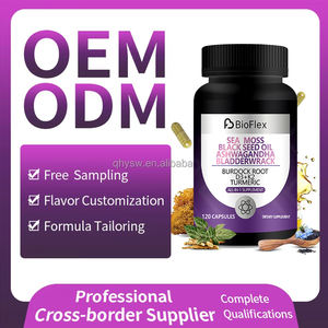 Capsule d'extrait de racine d'herbe de bardane antioxydante d'huile de graine noire de mousse de mer All One de marque privée OEM pour adultes - Product Image 5