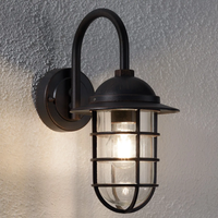 Appliques murales d'extérieur modernes Support d'abat-jour en verre à persiennes en aluminium étanche Forme de cylindre de lanterne électrique E27 pour une utilisation en intérieur