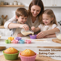Moules de cuisson en silicone antiadhésifs résistants à la chaleur de qualité alimentaire OEM personnalisés pour cupcakes, muffins, pâtisserie DIY