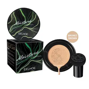 EELHOE Couvre-visage Tête de champignon Coussin d'air éclaircissant BB Coussin d'air brun foncé Moisture CC Makeup Foundat Cream Box PE Ce