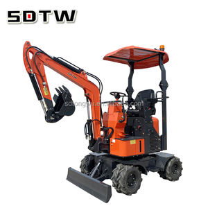 Piccola ruota escavatore cina migliore alta qualità 1ton 1.2 Ton con 6 pneumatici 0.025 M3 capacità secchio 1200 Kg escavatore ruota - Product Image 1