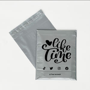 Sacs d'expédition en polyéthylène personnalisés avec logo, pour vêtements, chaussures, traitement de surface imprimé, services de messagerie, gris/argent - Product Image 1