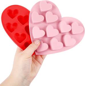 Paquete de 4 Moldes de Silicona <span class=keywords><strong>para</strong></span> Hacer Jabón Artesanal, Gelatina, Pudín, <span class=keywords><strong>Pastel</strong></span> de Chocolate y Dulces, con Forma de Corazón - Product Image 1