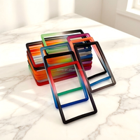 Étuis pour cartes de crédit en TPU à paillettes multicolores, design antichoc, sans fermeture, blocage RFID, porte-cartes de visite et documents