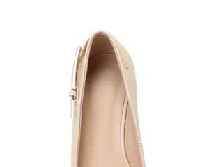 Élégantes Ballerines Beige à Petit Talon <span class=keywords><strong>pour</strong></span> <span class=keywords><strong>Femme</strong></span> – Confortables, Légères, Antidérapantes, à Enfiler, Chaussures de Bureau à Bout Pointu en PU avec Boucle – Collection Printemps - Product Image 6