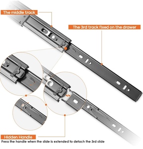 Meilong Hardware Three-Rail 3507 Keyboard <strong>Bracket</strong> Extended Locking <strong>Drawer</strong> Slide Rail Bearing Dining - Product Image 5