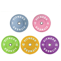 Plaque de pare-chocs en caoutchouc de couleur de poids de gym rose vert jaune bleu violet avec impression de logo gratuite