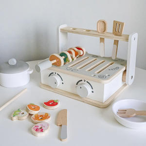 Bonne qualité Ouyi Puzzle <span class=keywords><strong>pour</strong></span> enfants jouer à la maison classe garçons et filles cuisine en bois Barbecue Simulation cuisson jouets intérêt culture - Product Image 4
