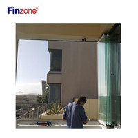 Ventana de Balcón sin Marco CE, Transparente como una Ventana Corredera Plegable Apilable para Balcón, Acristalamiento Panorámico para Balcón, Vista Súper Clara