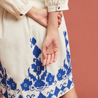Nouvelle Robe Décontractée Élégante pour Femme, Style Européen, Col en V, Broderie Florale, en Mousseline, Taille Naturelle, Coupe Ample, Tendance Été, Personnalisable