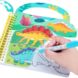wholesale custom kids water magic reusable coloring book din dinosaur lion king painting book