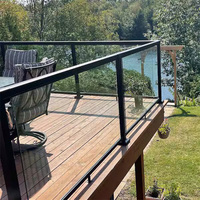 Poteau de balustrade moderne en acier inoxydable et verre HIMOWAY pour terrasse extérieure, balcon, tube à rainure