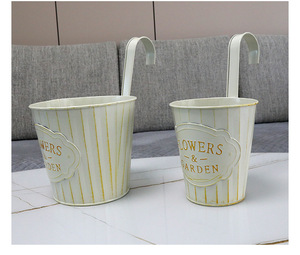 Small Metal Rectangular Hanging Bucket Detachable and Holes Bottom <b>Flower</b> Growing Pot Wedding Display Plant - Product Image 4