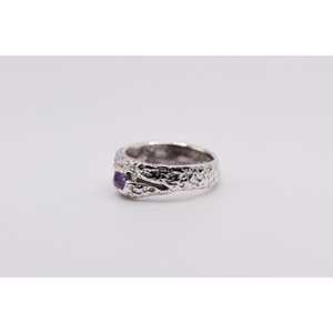 Handmade Hand Carved <b>Amethyst</b> Gemstone Organic Branch Style Vintage 925 Sterling <b>Silver</b> <b>Ring</b> Band Made Turkey - Product Image 4