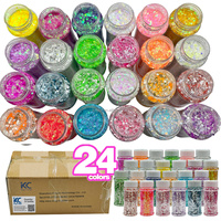 Poudre de paillettes éclatantes de haute qualité, 24 couleurs, pour artisanat, résine époxy, gobelets, boules de neige, nail art - Vente en gros depuis les entrepôts américains