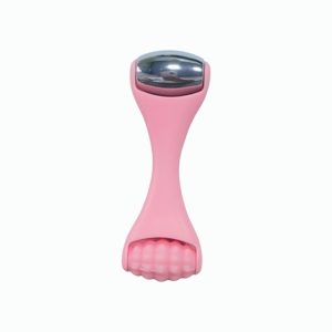 Rouleau de massage facial double face en acier inoxydable et silicone, outil compact de sculpture du visage pour les soins de la peau - Product Image 2